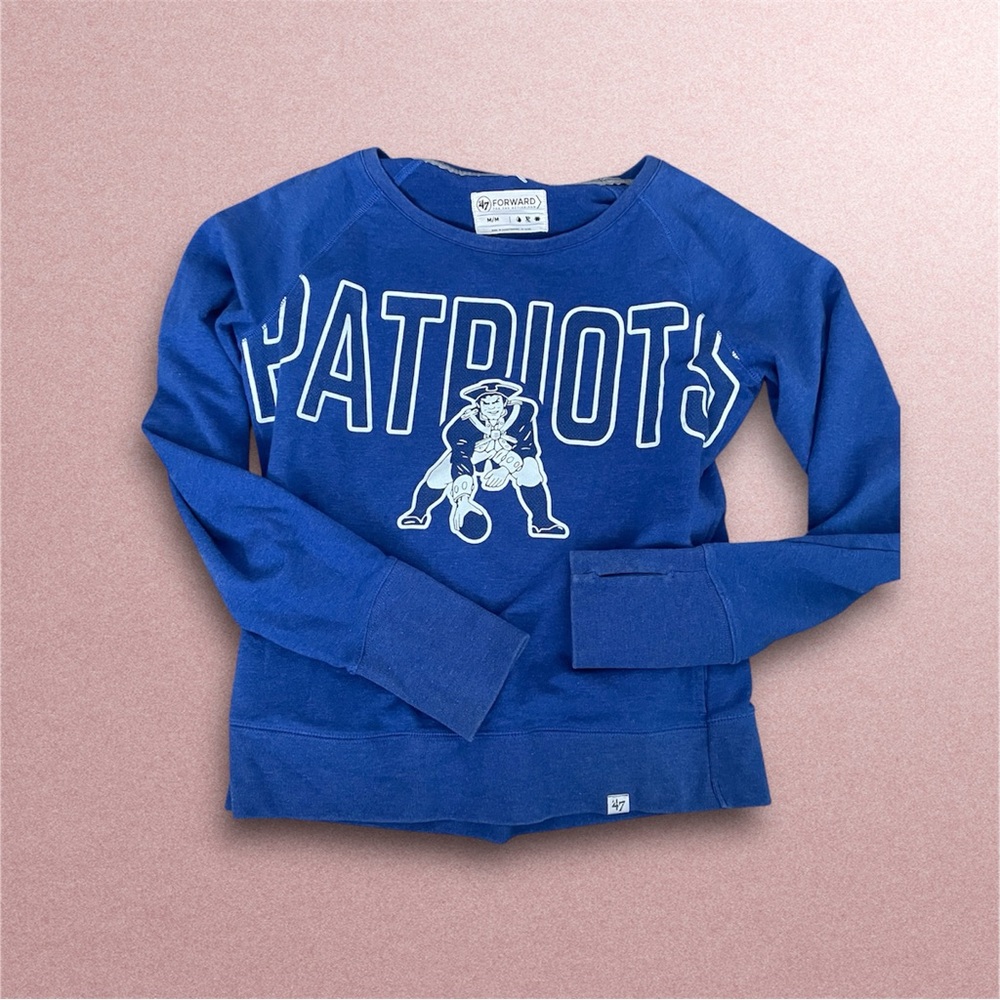 47 Brand Blue Patriots Women's Long Sleeve Tee